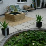 Patio with pond in Essex